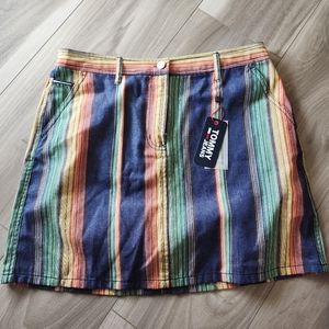 TOMMY HILFIGER Jeans Road Trip Rainbow Colorful Denim Skirt Women's Size 28